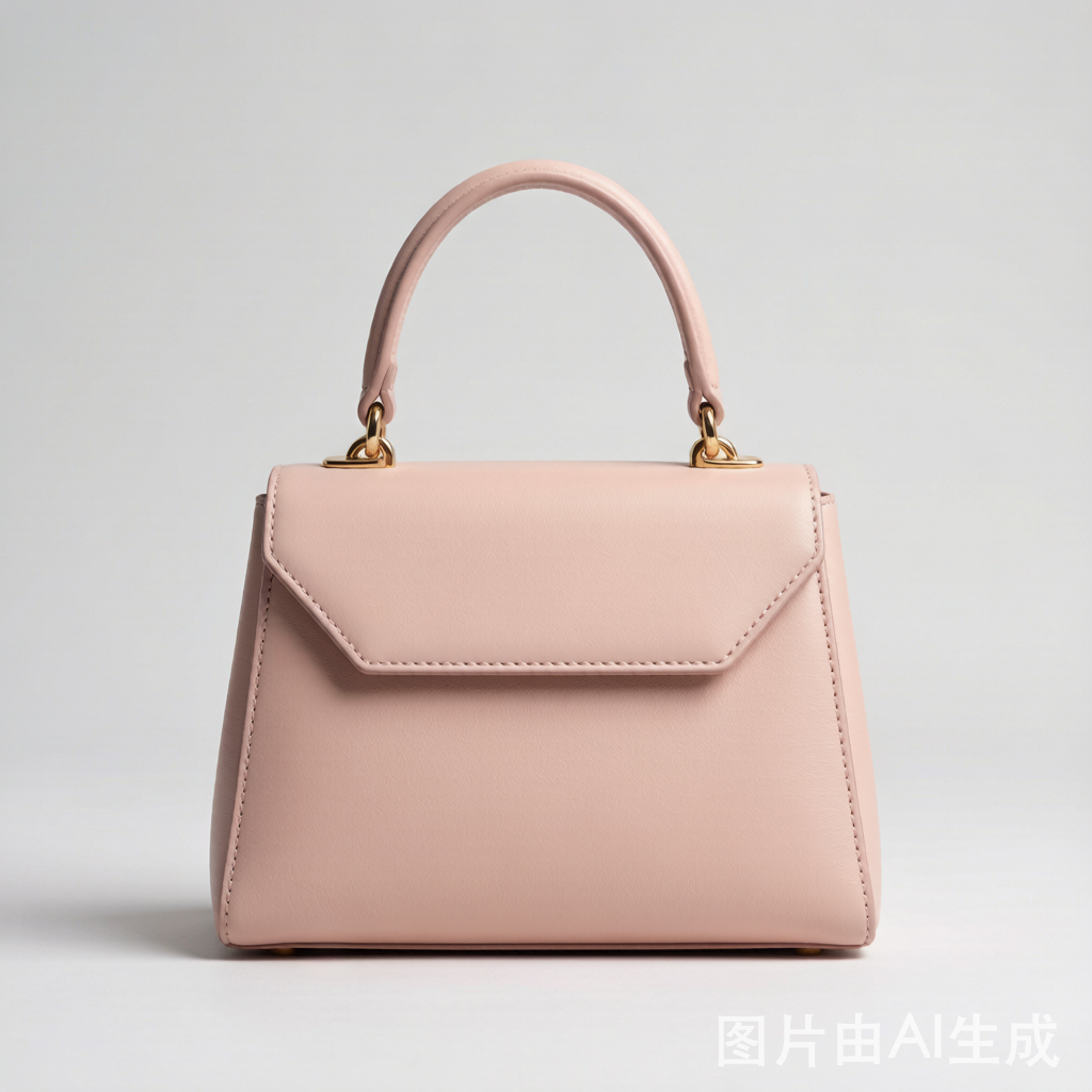 Blush Pink Structured Top-Handle Handbag