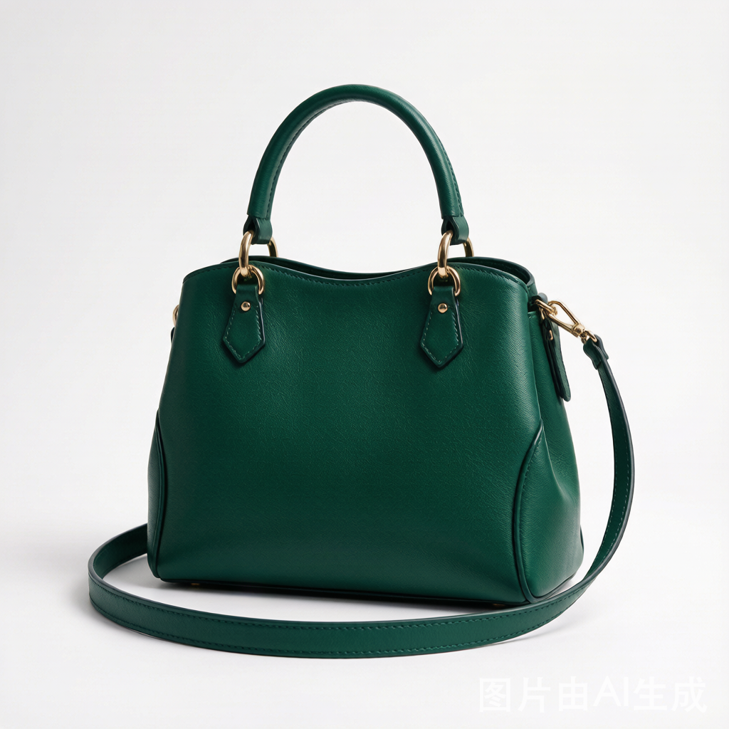 Emerald Green Structured Top-Handle Handbag