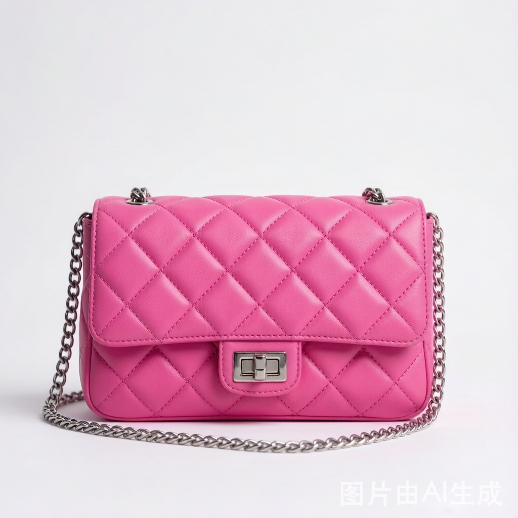 Hot Pink Quilted Shoulder Bag | Chic Diamond Chain Strap Handbag